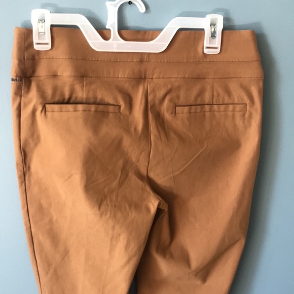 Violets & Roses Camel Ruthy Solid zipper stretchy boot cut pull on pants Sz 8/29 - Picture 5 of 10